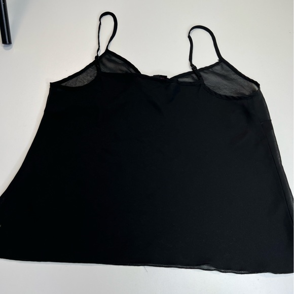 Y2K Sheer Black Cami Sleeveless Tank Top Size Medium - Picture 5 of 11